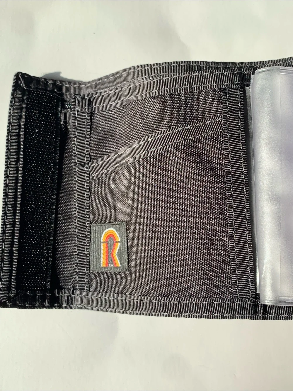 Vintage Rainbow of California Velcro Bifold Wallet Black Nylon USA Made NOS 90s